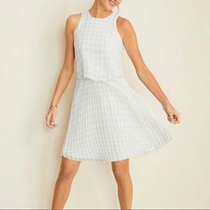 Ann Taylor blue and white gingham dress size 4P